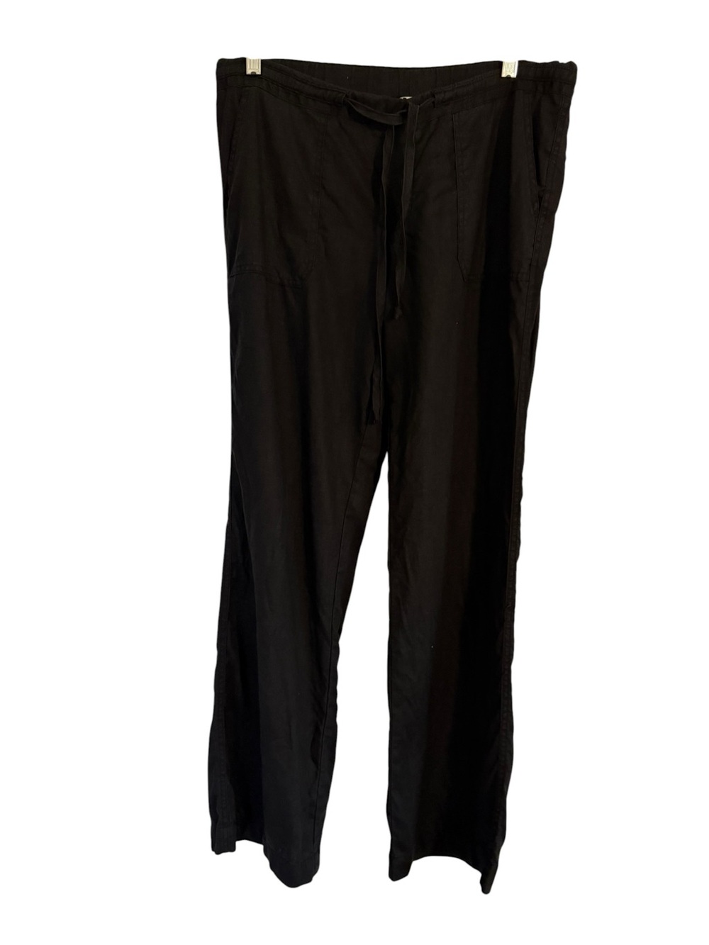 Allen Allen drawstring linen wide leg pants size small